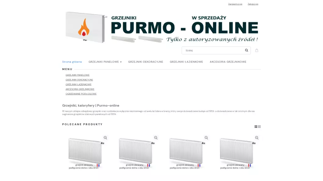Grzejniki, kaloryfery, akcesoria | Sklep internetowy Purmo-online - podgląd
